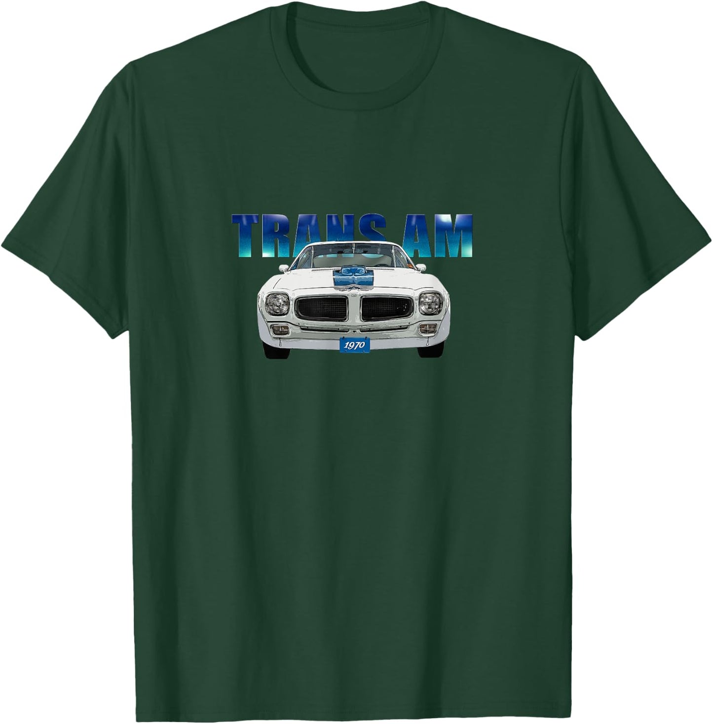 Vintage 1970 Trans Am, White, American Classic, Blue Wrap T-Shirt - T-Shirt | Forest