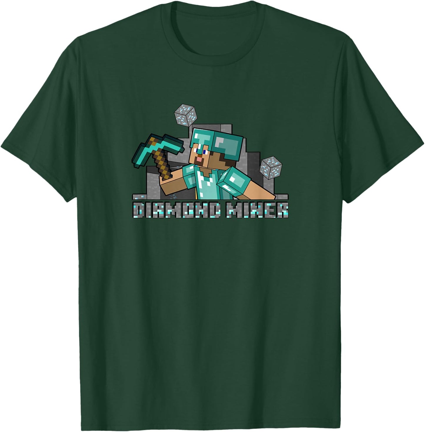 Minecraft Steve Diamond Miner T-Shirt - T-Shirt | Forest