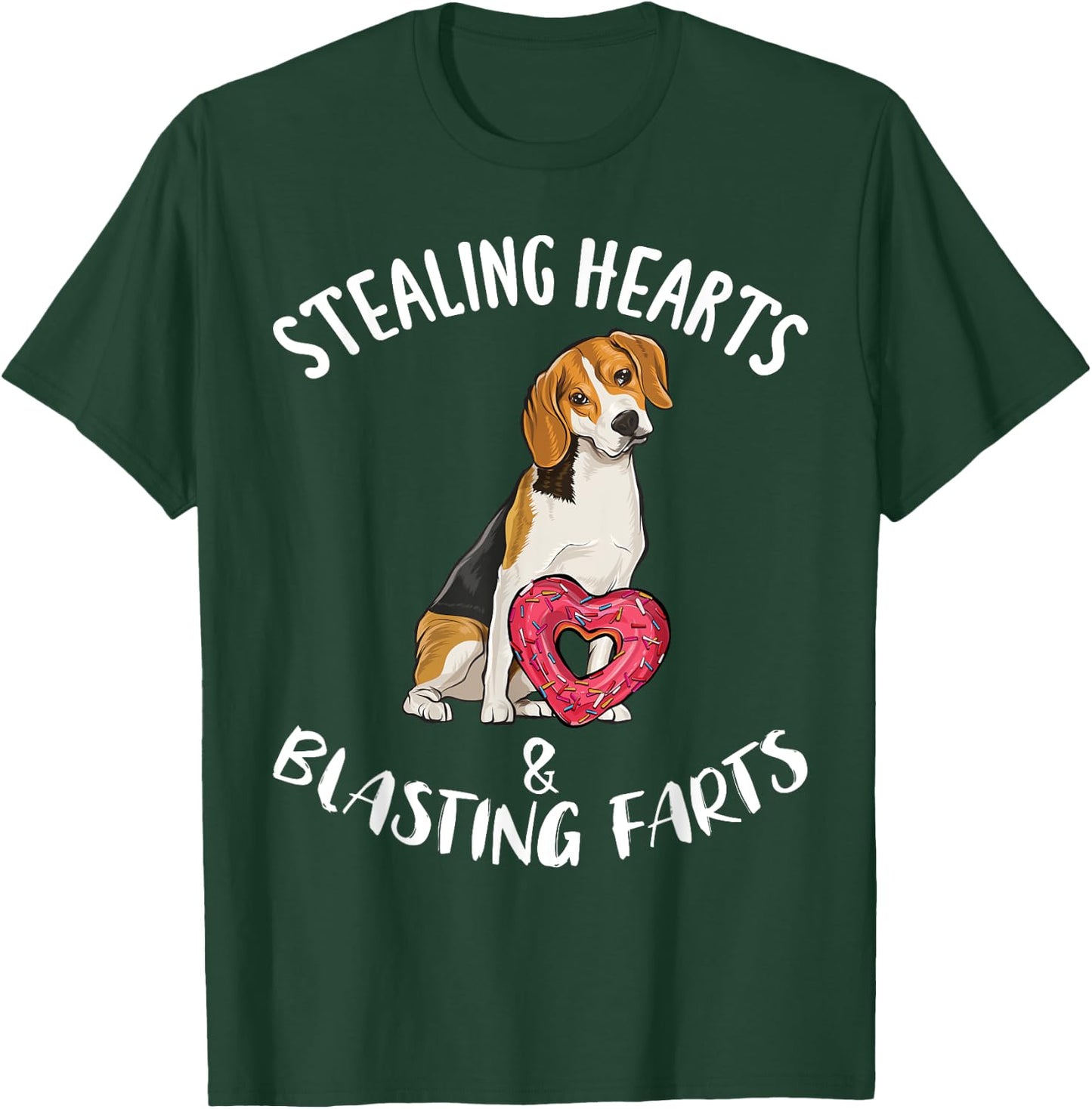 Stealing Hearts Blasting Farts Beagle Valentines Day T-Shirt - T-Shirt | Forest