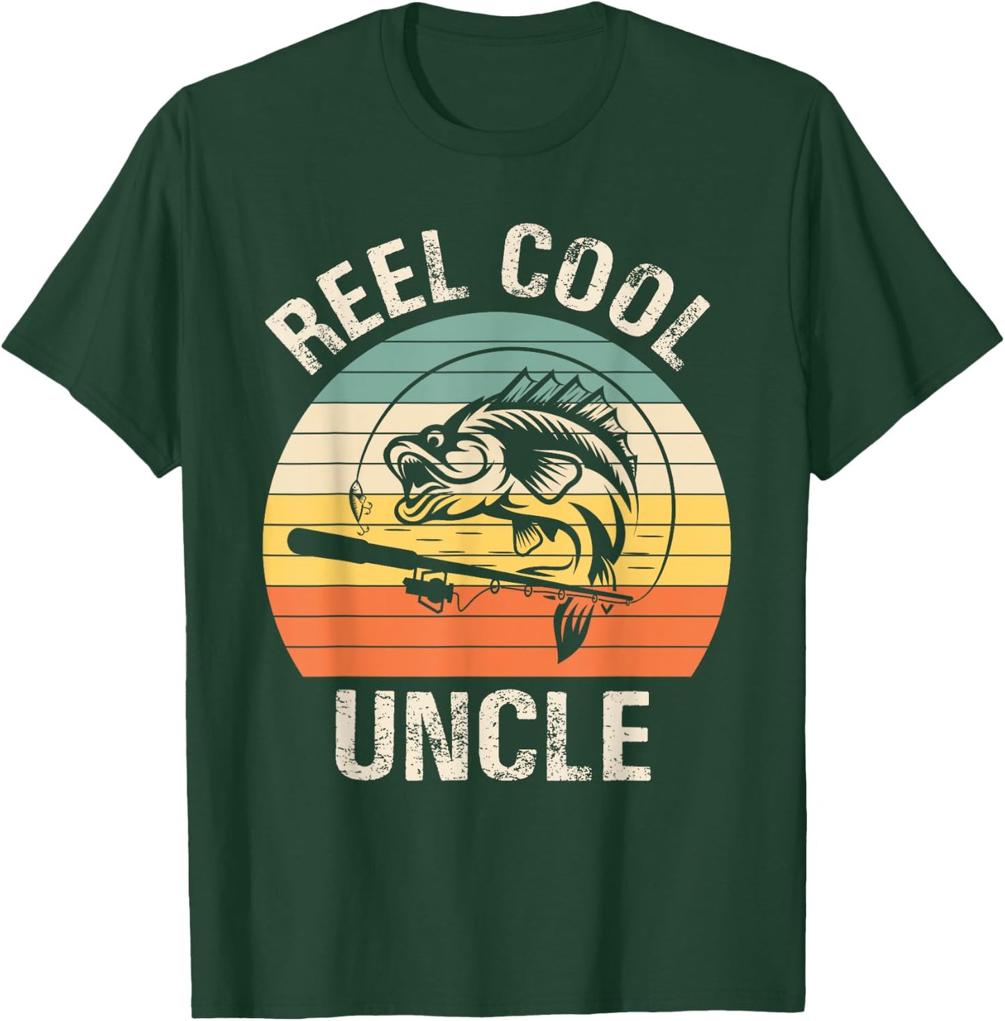 Reel Cool Uncle Fishing Funny Gift T-Shirt - T-Shirt | Forest