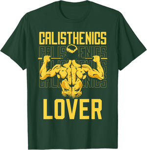 Calisthenics Exercise Athlete Workout - -Adults, Kids - Black - Short Sleeve - Cotton, Polyester - Funny Calisthenics Lover Design T-Shirt - T-Shirt | Forest