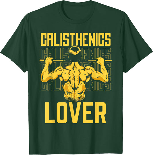 Calisthenics Exercise Athlete Workout - -Adults, Kids - Black - Short Sleeve - Cotton, Polyester - Funny Calisthenics Lover Design T-Shirt - T-Shirt | Forest