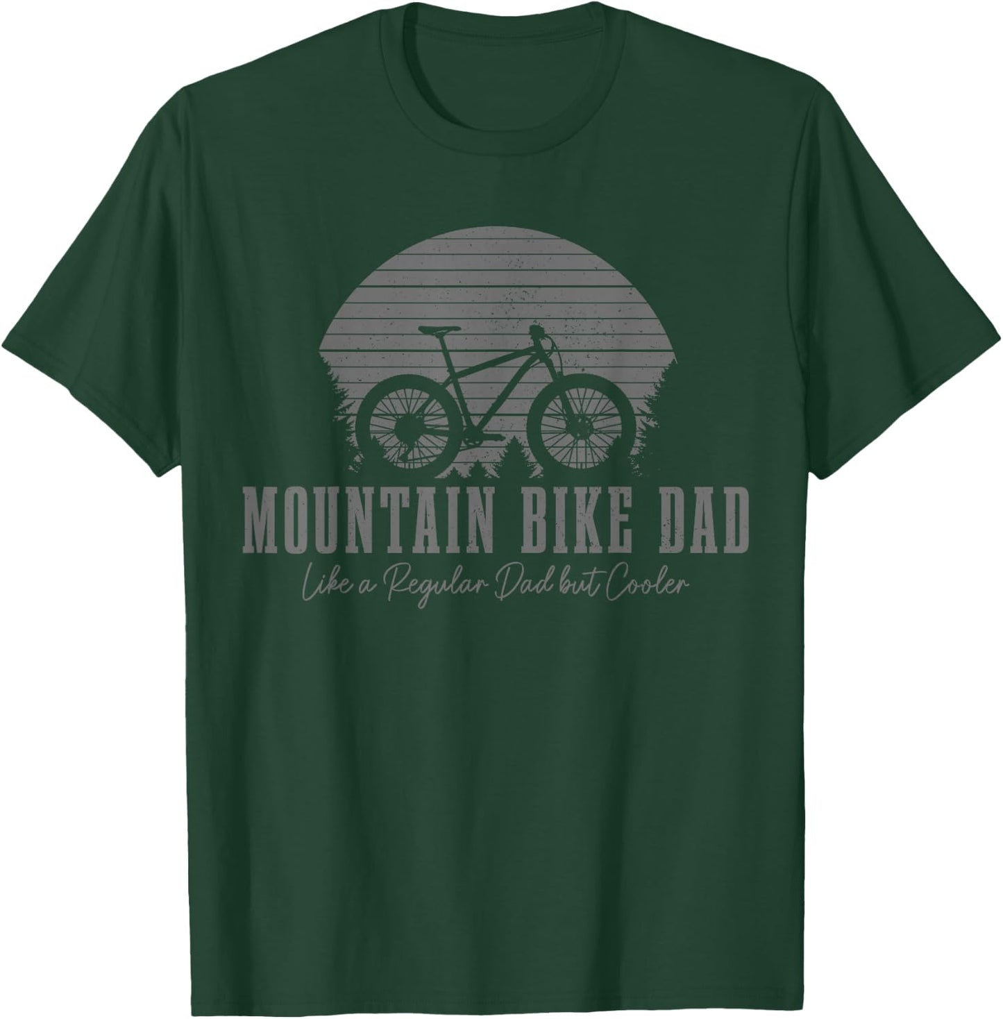 Mountain Bike Dad Vintage MTB Downhill Biking Cycling Biker T-Shirt - T-Shirt | Forest