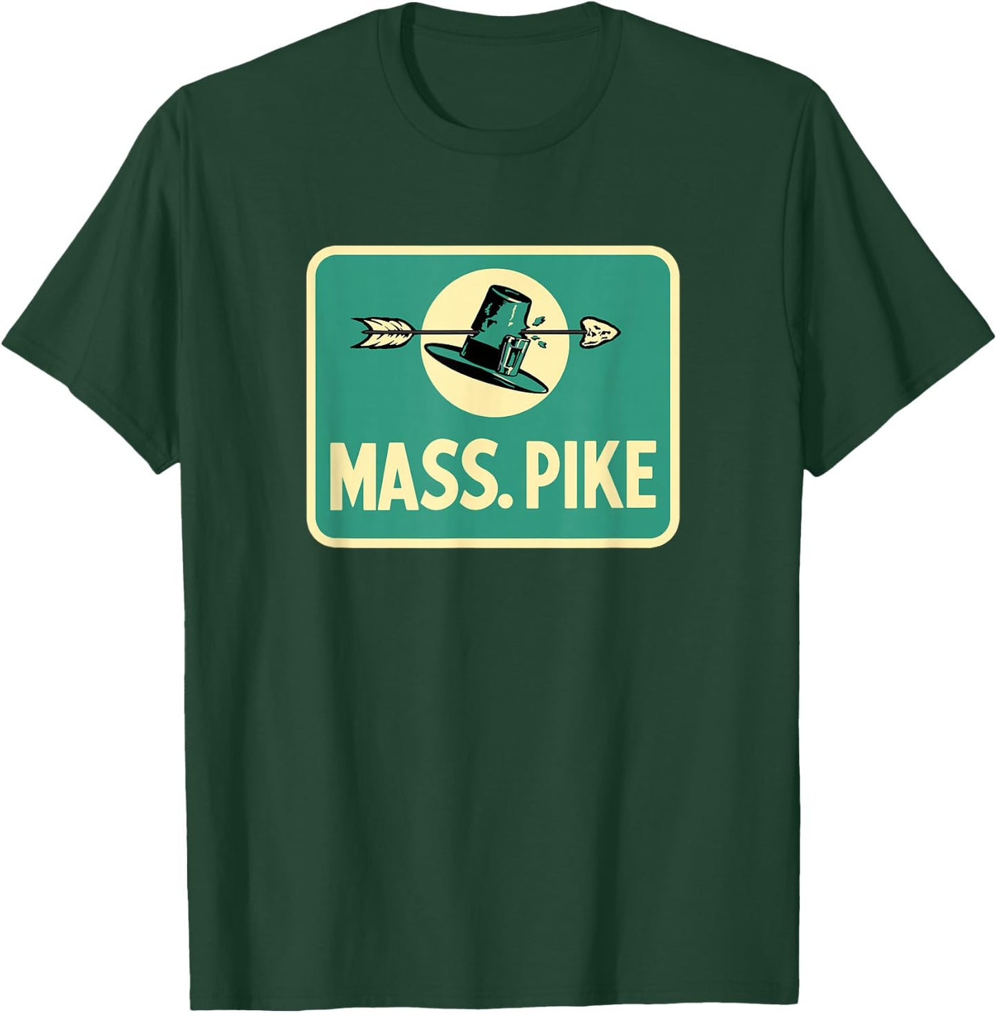 Mass Pike Road Sign Massachusetts Turnpike Route 90 T-Shirt - T-Shirt | Forest