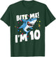 Boys 10 Years Old Happy Birthday Gifts Fun Party Shark Shirt T-Shirt - T-Shirt | Forest