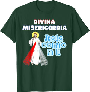 Jesús Confío En Ti Divine Mercy Spanish Catholic Kids T-Shirt - T-Shirt | Forest