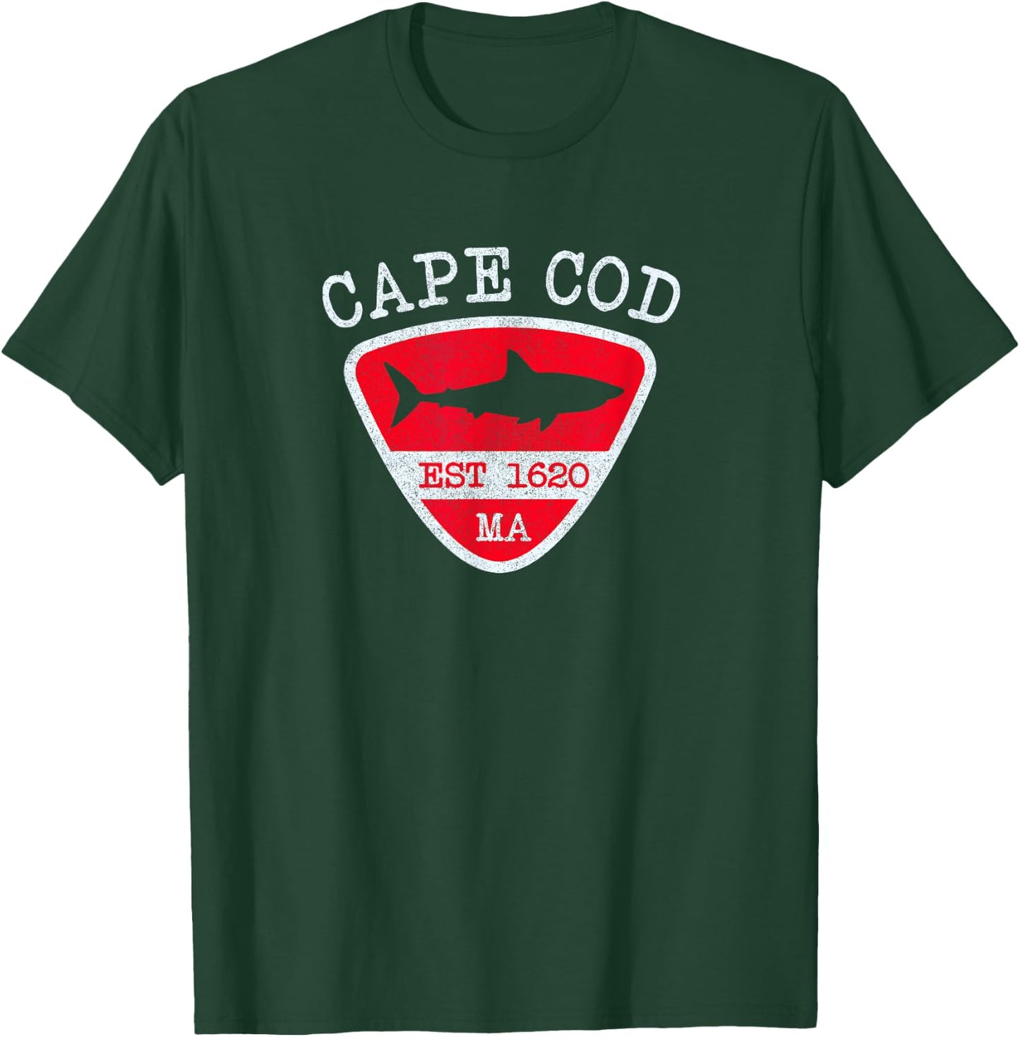 Vintage Cape Cod Massachusetts Shark Souvenir Boys Girls T-Shirt - T-Shirt | Forest