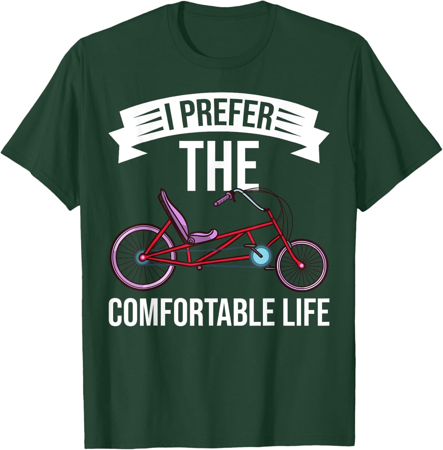Recumbent Bike Gift Bicycle Trike Biker T-Shirt - T-Shirt | Forest