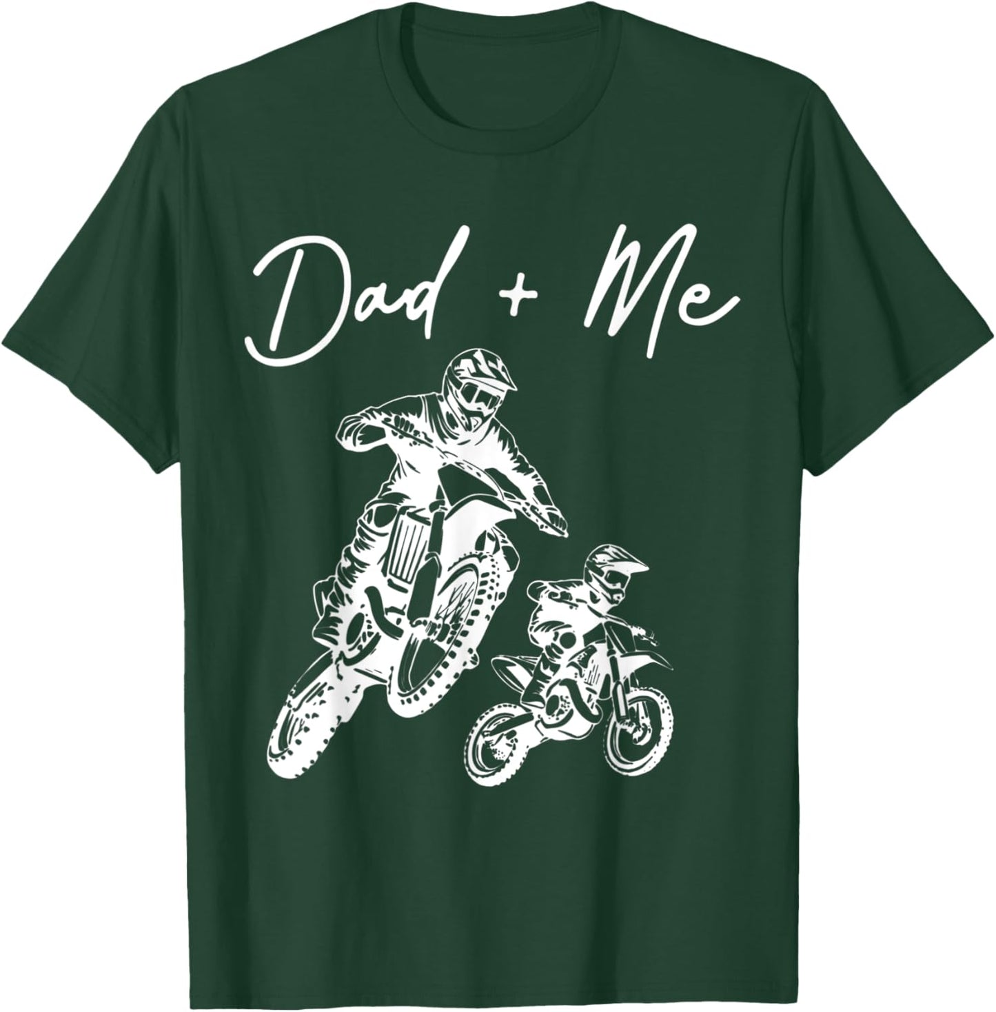 Daddy And Me Riding Father Motorcycle Friends son Daughter T-Shirt - T-Shirt | Forest