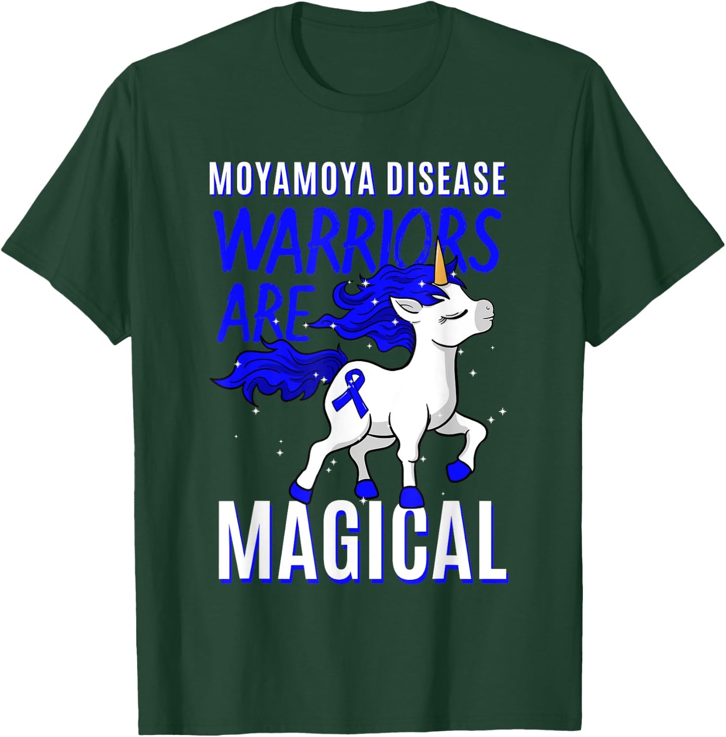 Moyamoya Disease Warrior Disorder Blood Vessel Unicorn T-Shirt - T-Shirt | Forest