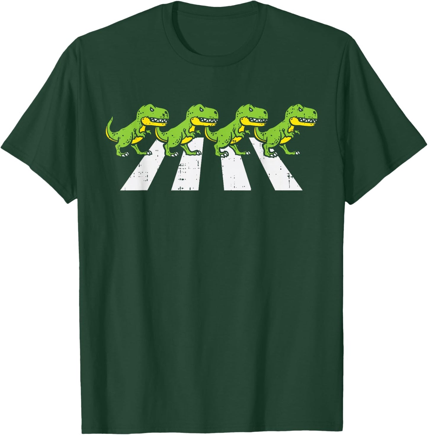 Trex Crossing Road Funny Crosswalk Pun Dinosaur Lover Gift T-Shirt - T-Shirt | Forest