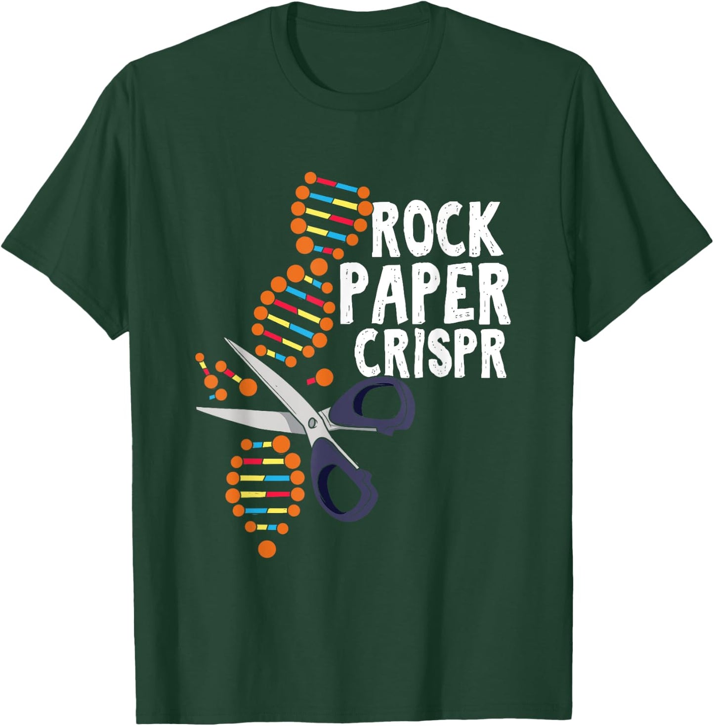 Rock Paper Crispr DNA Biologist Genetic Engineering Science T-Shirt - T-Shirt | Forest