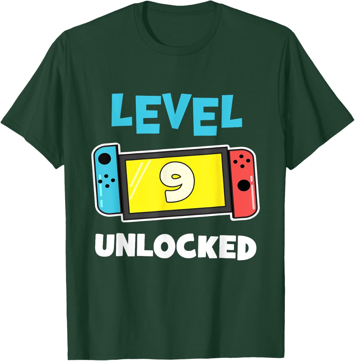 Level 9 Unlocked Gamer 9th Birthday Gift Video Game Lovers T-Shirt - T-Shirt | Forest