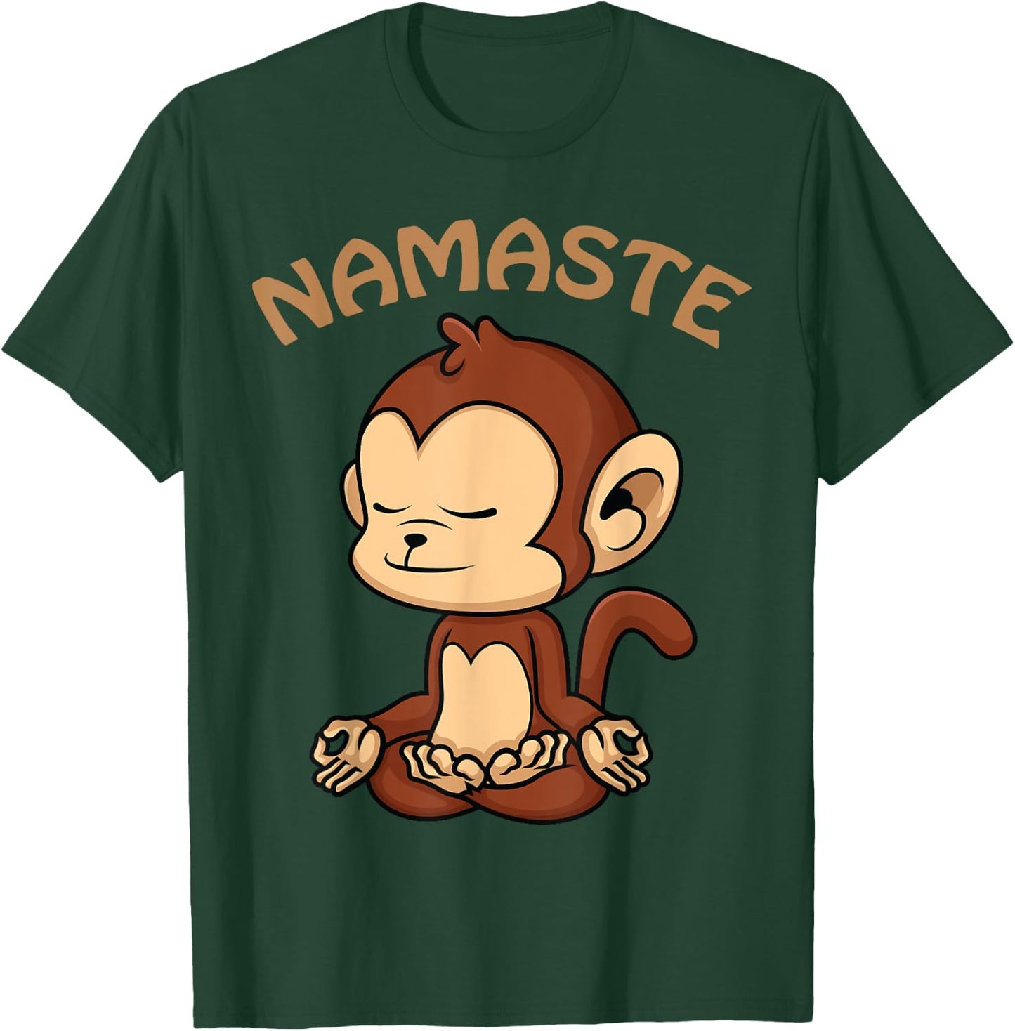 Monkey Yoga Shirt Funny Monkey Lovers Gift Cute Namaste Yoga T-Shirt - T-Shirt | Forest
