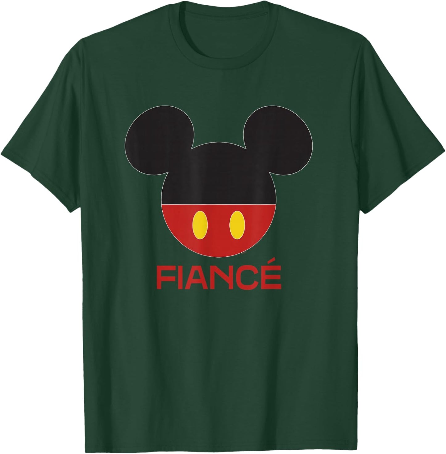 Disney Mickey Mouse Red Shorts Icon Fiancé Engagement Family T-Shirt - T-Shirt | Forest
