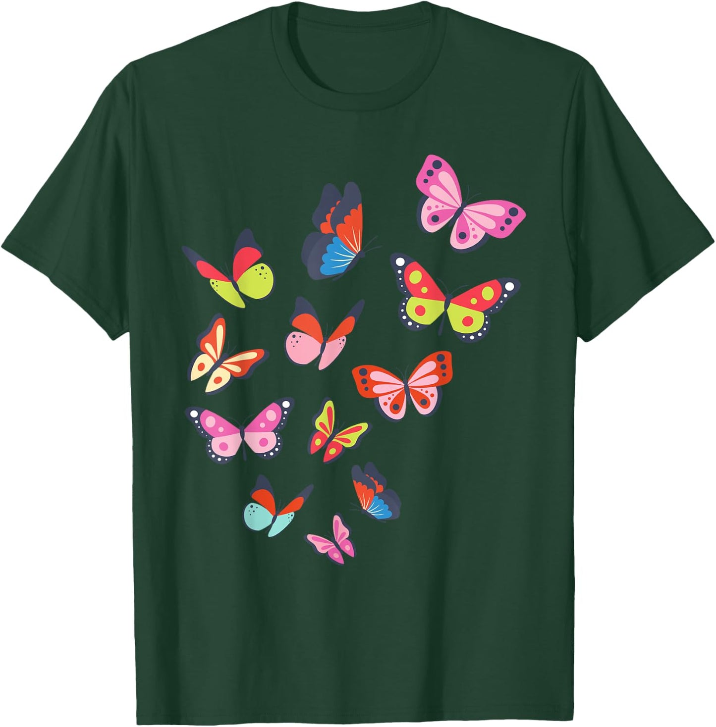 Cute Colorful Butterflies Gift Men Woman Kids T-Shirt - T-Shirt | Forest