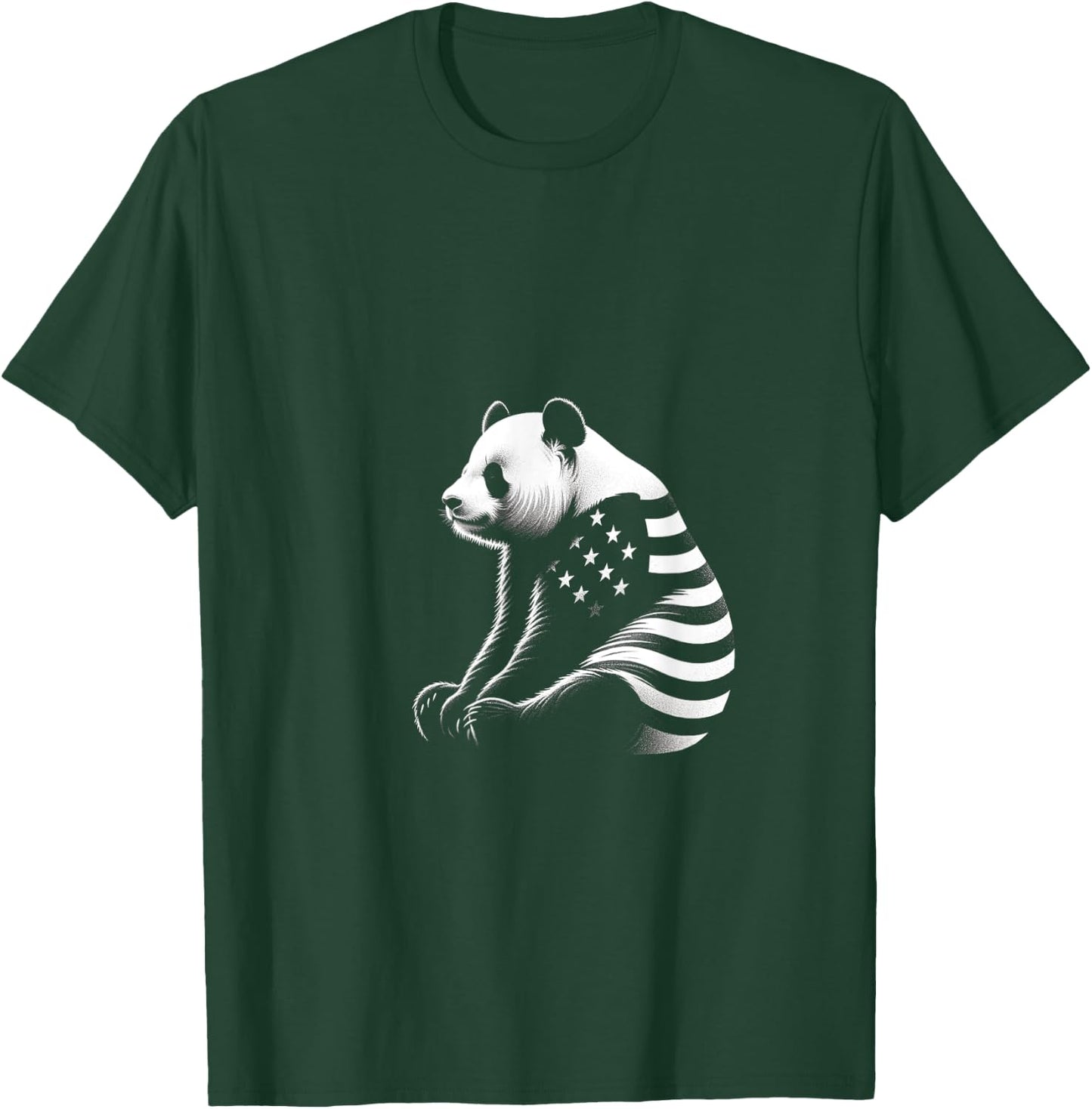 Panda American Flag USA Flag Men T-Shirt - T-Shirt | Forest
