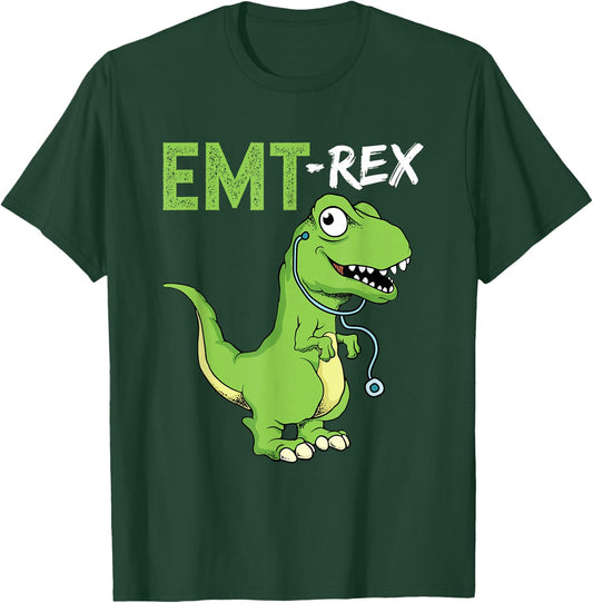 EMT Rex Funny Paramedic Graduation Firefighter T-Shirt - T-Shirt | Forest