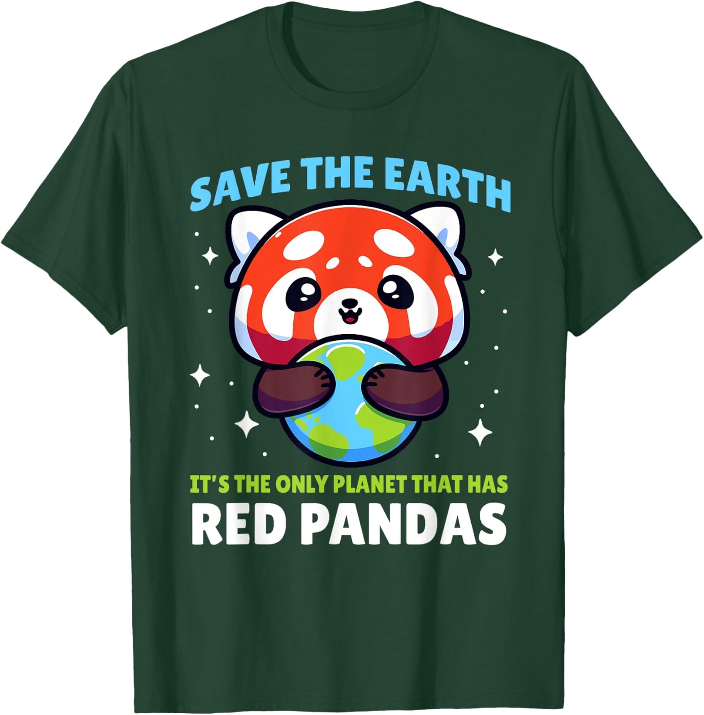 Save Earth Red Panda Design - Funny Animal Earth Day T-Shirt - T-Shirt | Forest