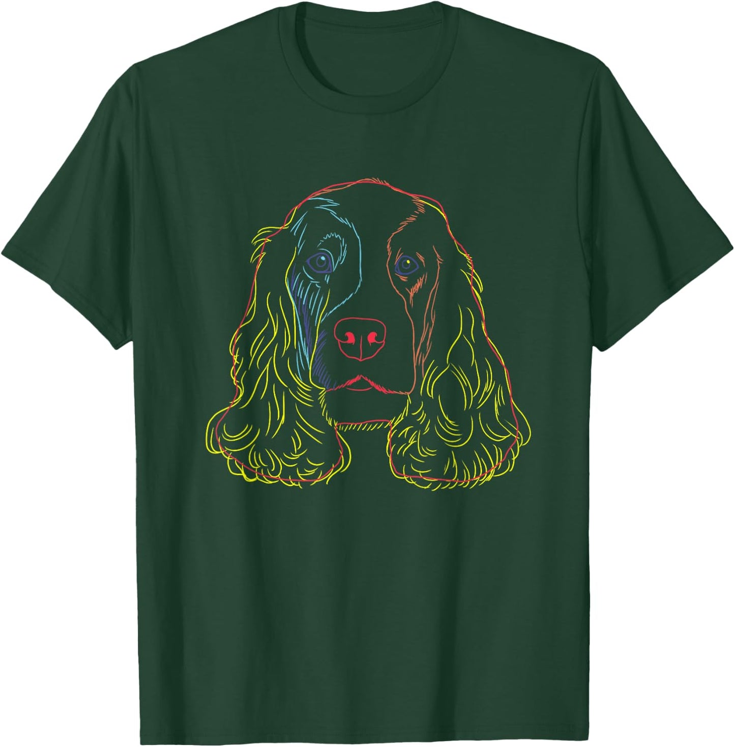 Colourful Dog English Cocker Spaniel Men Women Kids T-Shirt - T-Shirt | Forest