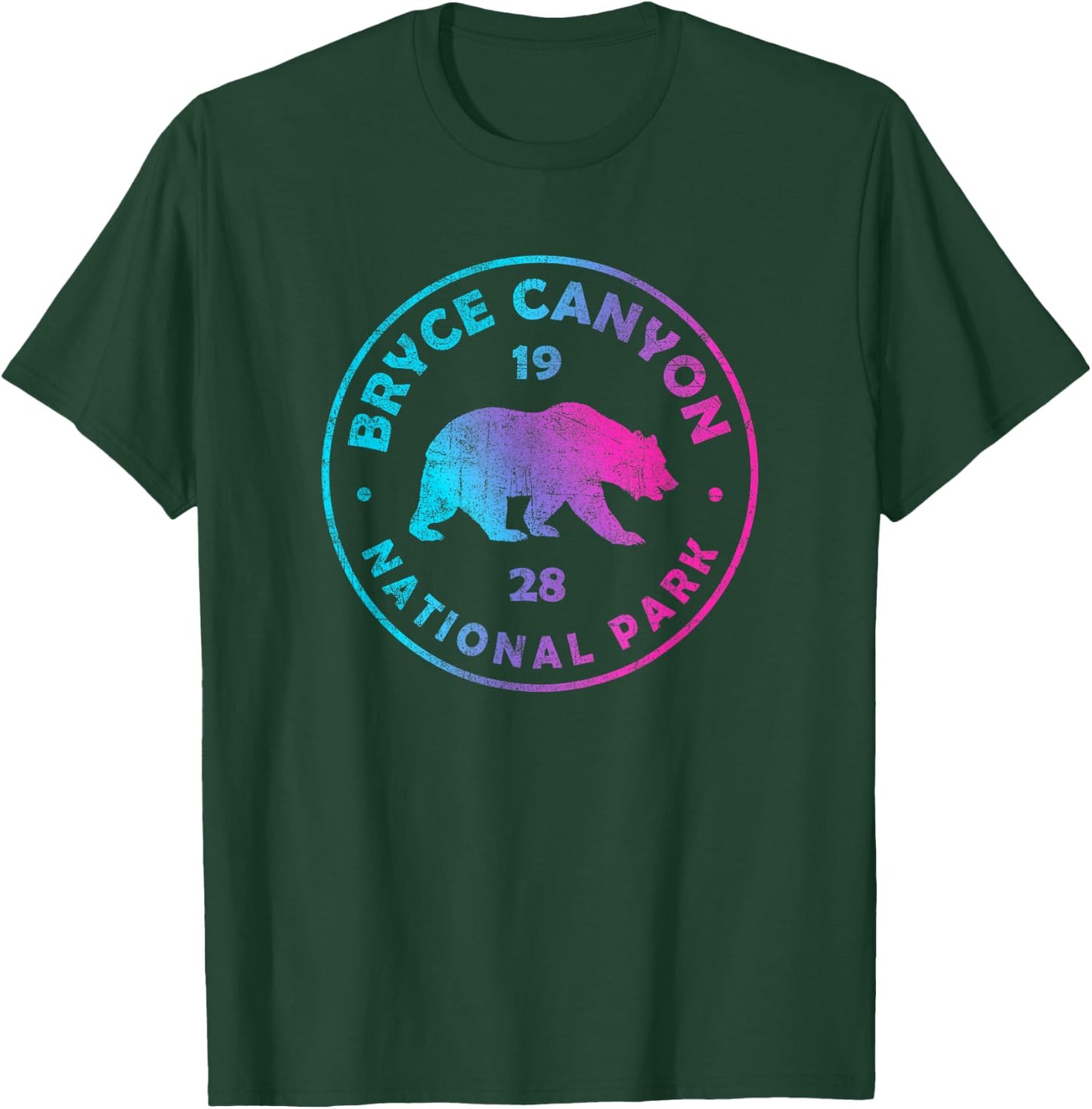 Bryce Canyon National Park Colorful Tie Dye Bear Boys Girls T-Shirt - T-Shirt | Forest