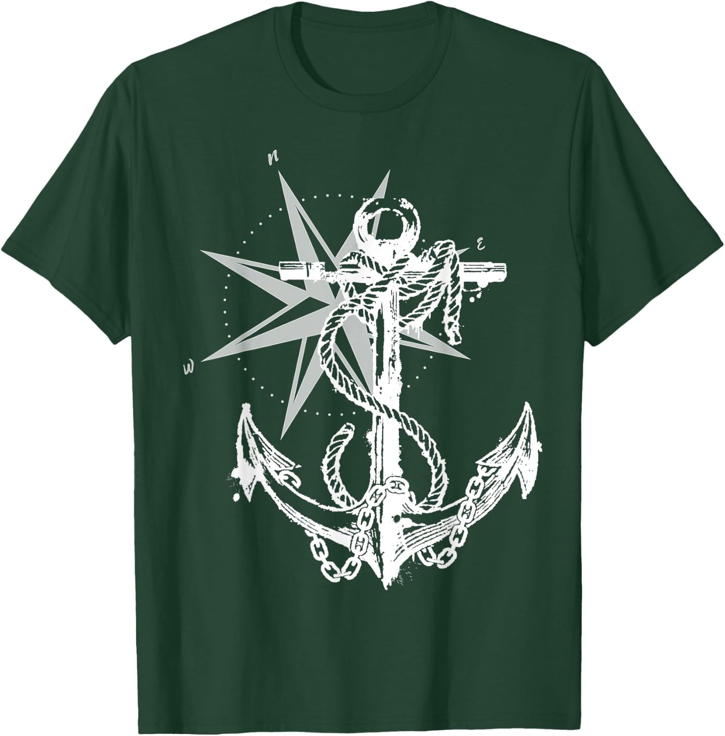 Anker compass design maritime nautical T-Shirt - T-Shirt | Forest