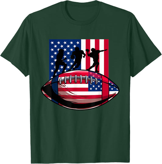 USA Patriot or american football 4th of July american flag T-Shirt - T-Shirt | Forest