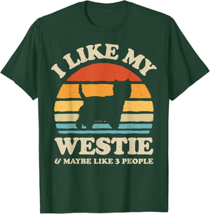 I Like My Westie West Highland White Terrier Dog Lover Retro T-Shirt - T-Shirt | Forest