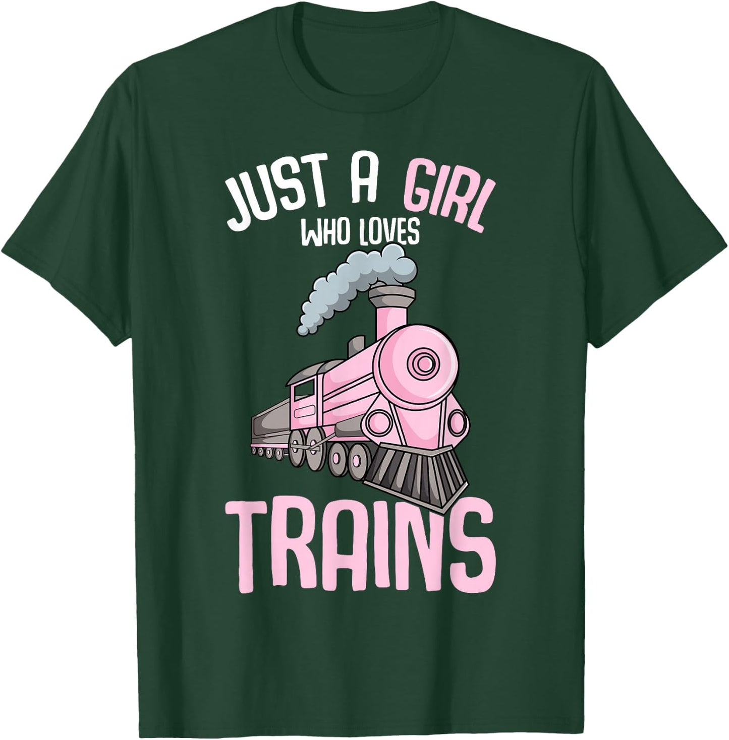 Just a Girl who Loves Trains Locomotive Train Toddler Kids T-Shirt - T-Shirt | Forest