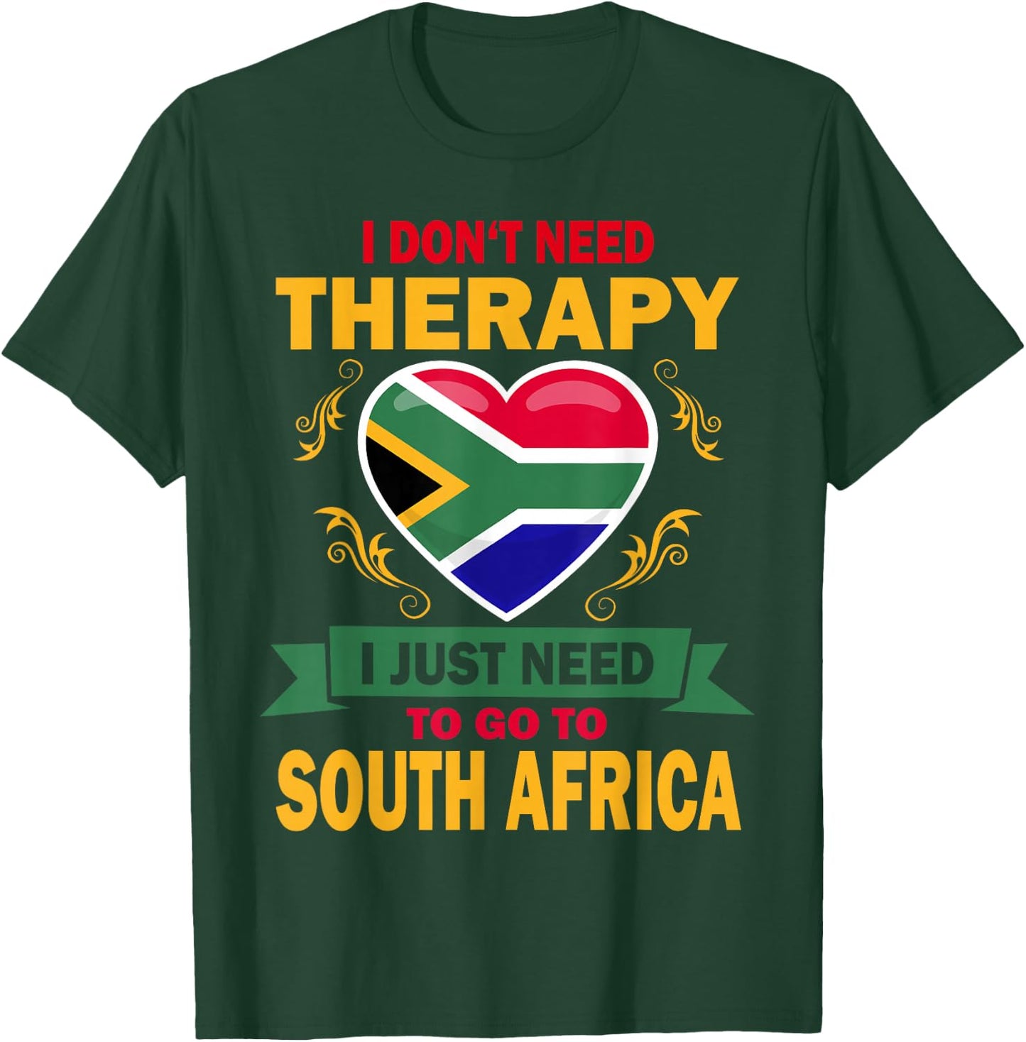 South African Flag Vacation Gift Therapy Funny South Africa T-Shirt - T-Shirt | Forest
