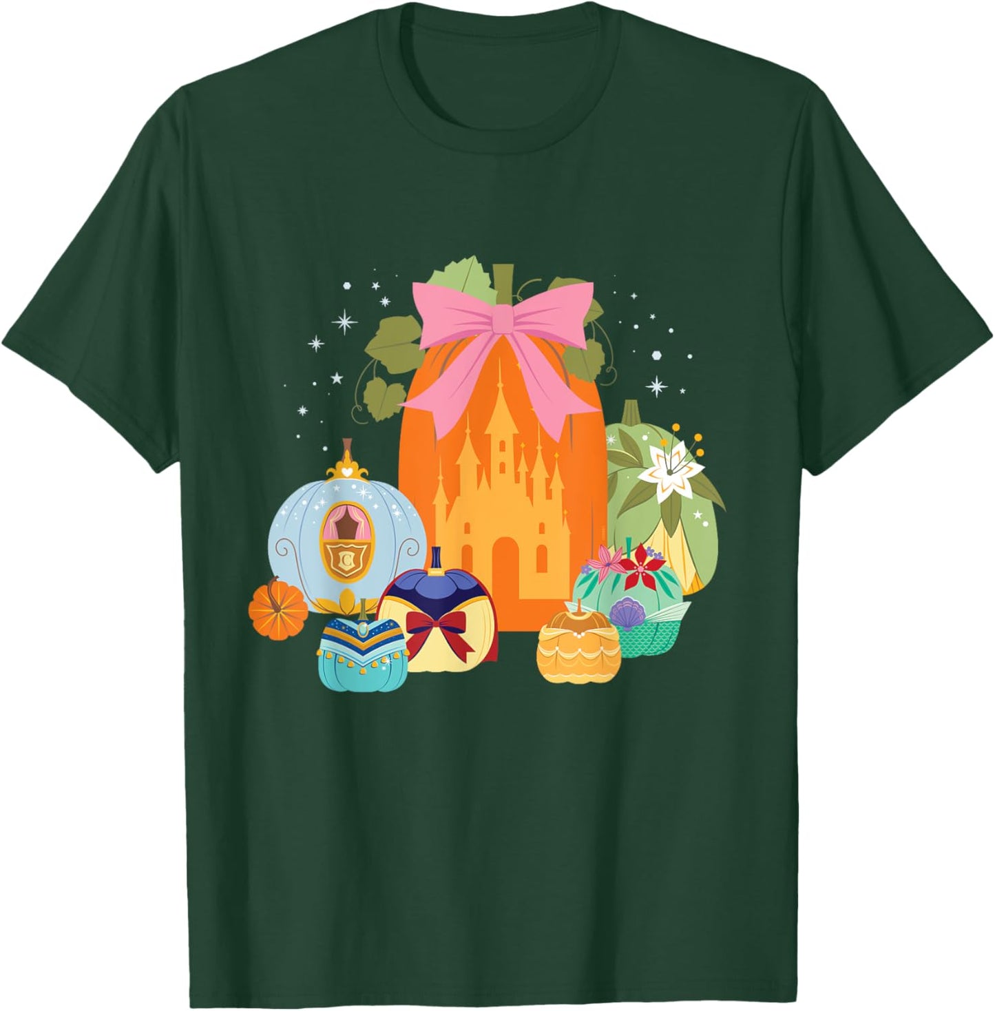 Disney Princess Pumpkins Fall Princesses and Pumpkin Castle T-Shirt - T-Shirt | Forest