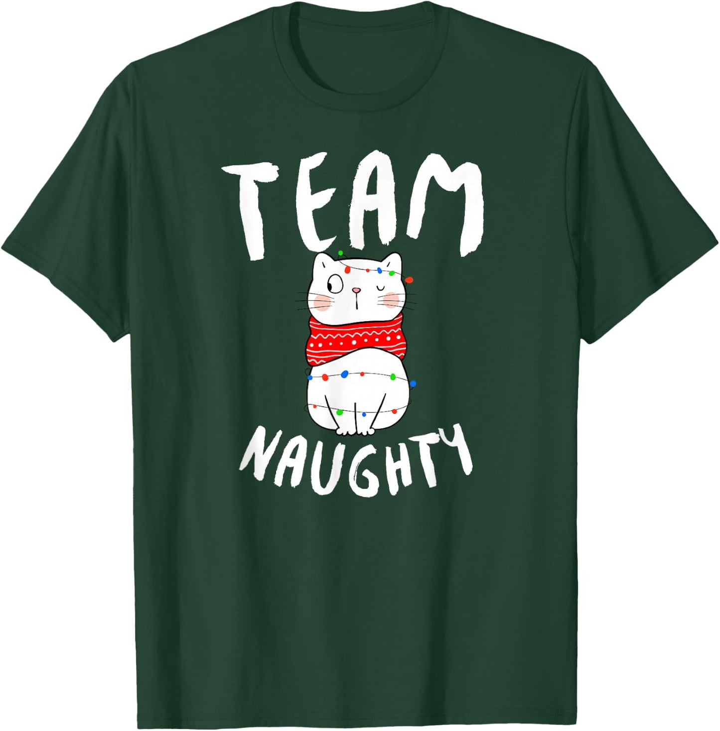 Team Naughty Funny Matching Family Christmas T-Shirt - T-Shirt | Forest
