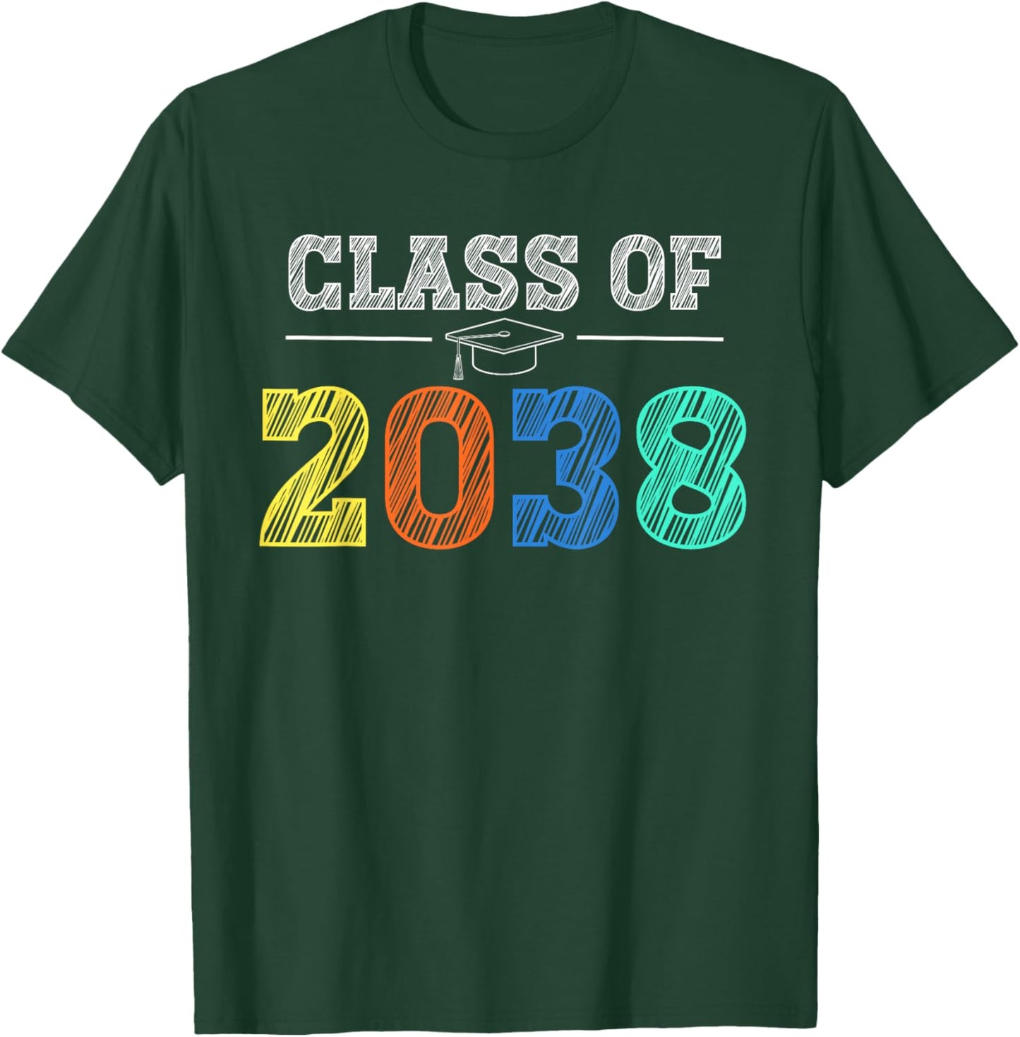 Class of 2038 Grow With Me First Day of School Graduation T-Shirt - T-Shirt | Forest