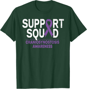 Support Squad Craniosynostosis CSO Awareness Purple Ribbon T-Shirt - T-Shirt | Forest