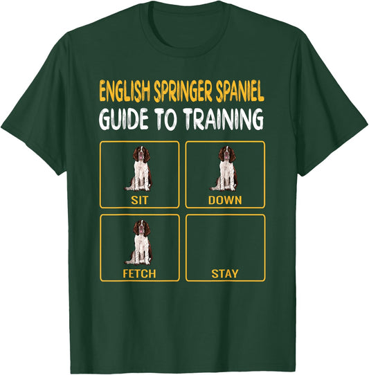 English Springer Spaniel Guide to Training Dog Obedience T-Shirt - T-Shirt | Forest
