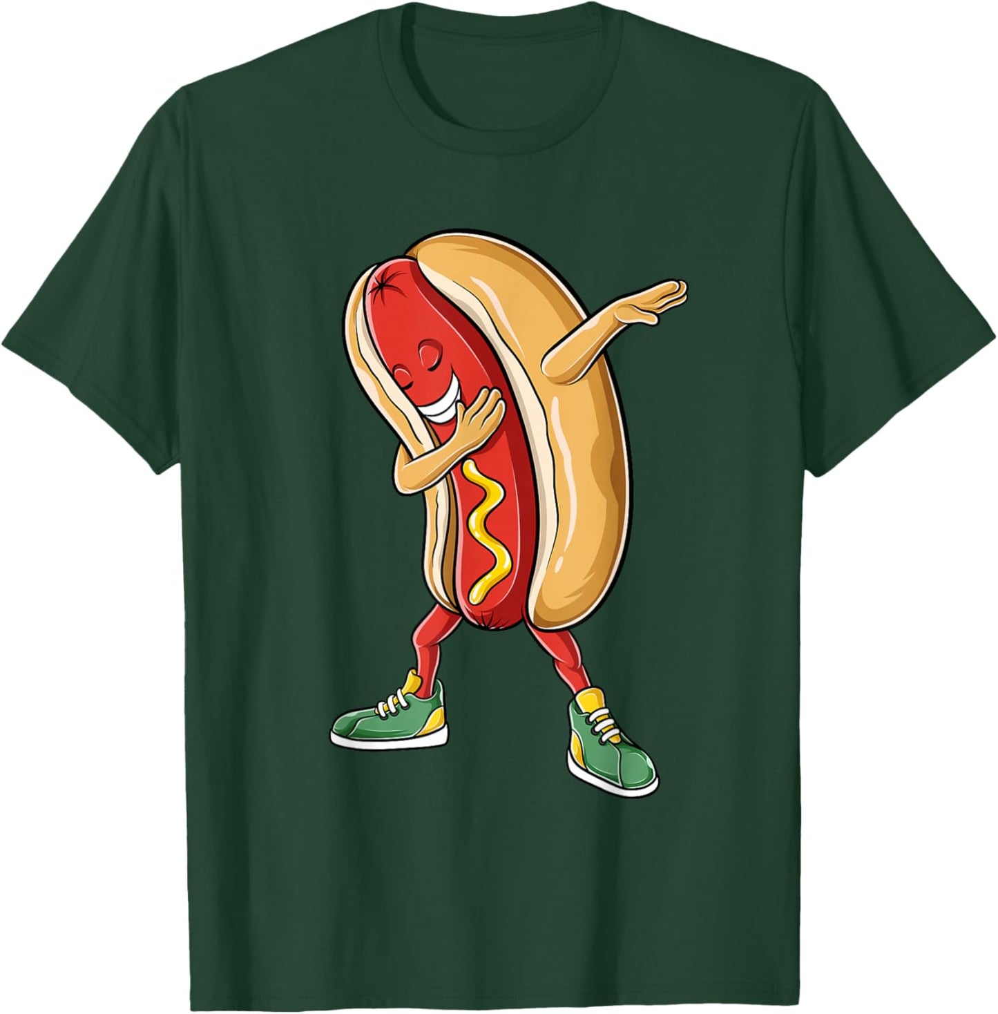 Dabbing Hotdog Cool Dab Dance Hotdog Lover Boys Girls Kids T-Shirt - T-Shirt | Forest