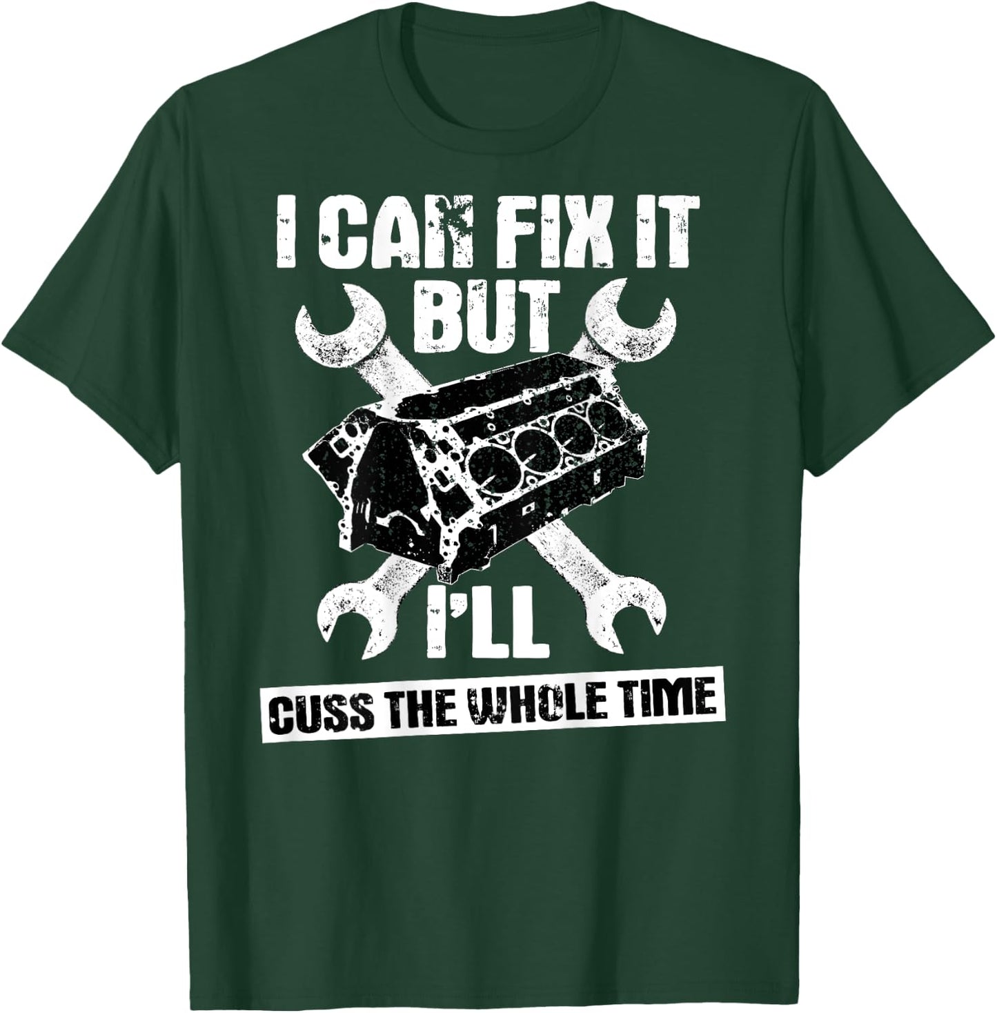 Mechanic Funny Car Repair Design On Back T-Shirt - T-Shirt | Forest