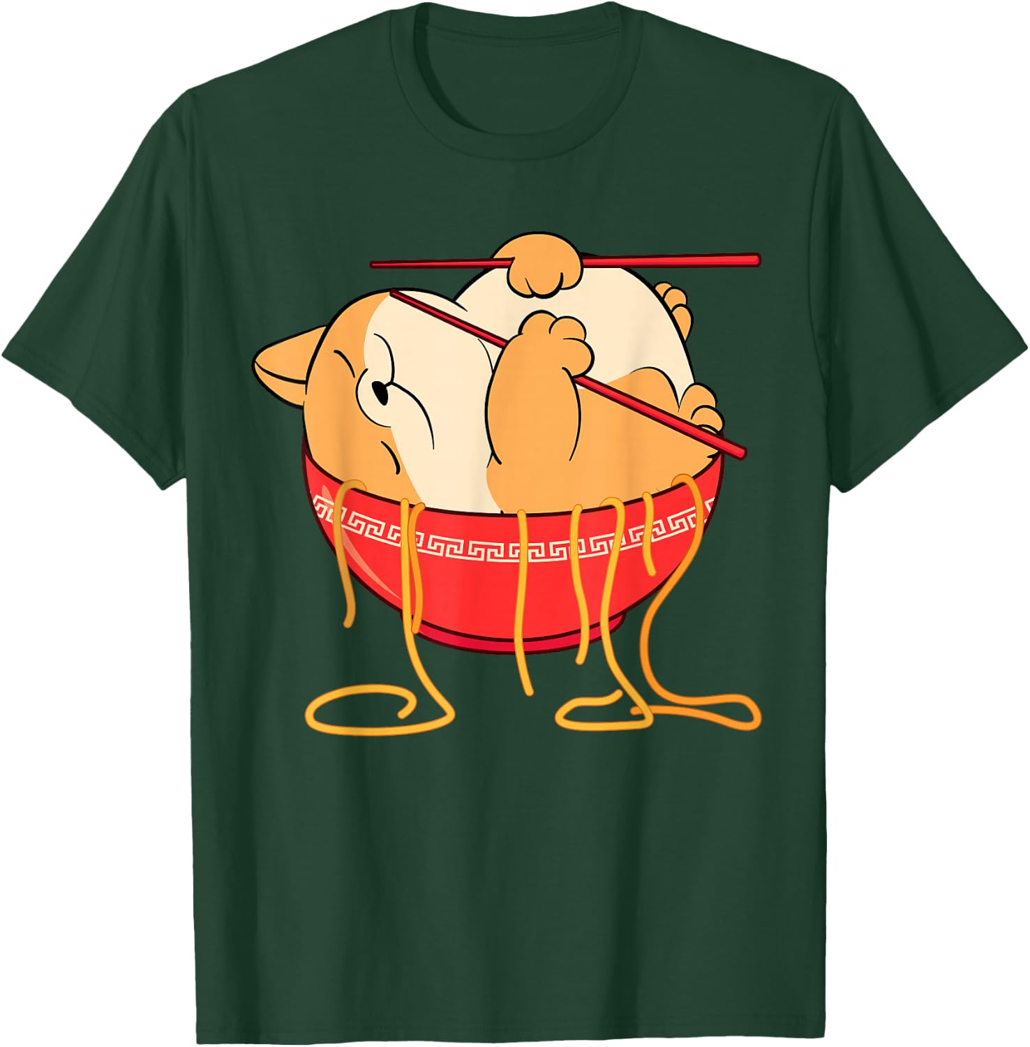 Funny Kawaii Neko Anime Cat Lover Japanese Ramen Noodles T-Shirt - T-Shirt | Forest