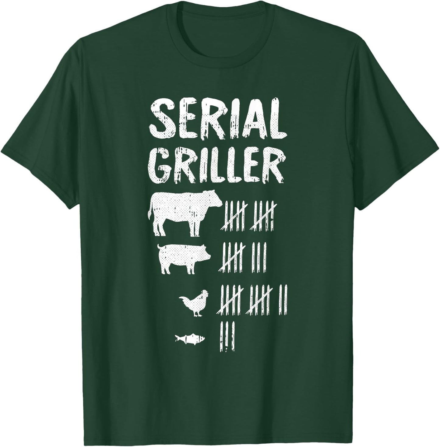 Serial Griller Fathers Day Funny Grilling Grill BBQ Master T-Shirt - T-Shirt | Forest