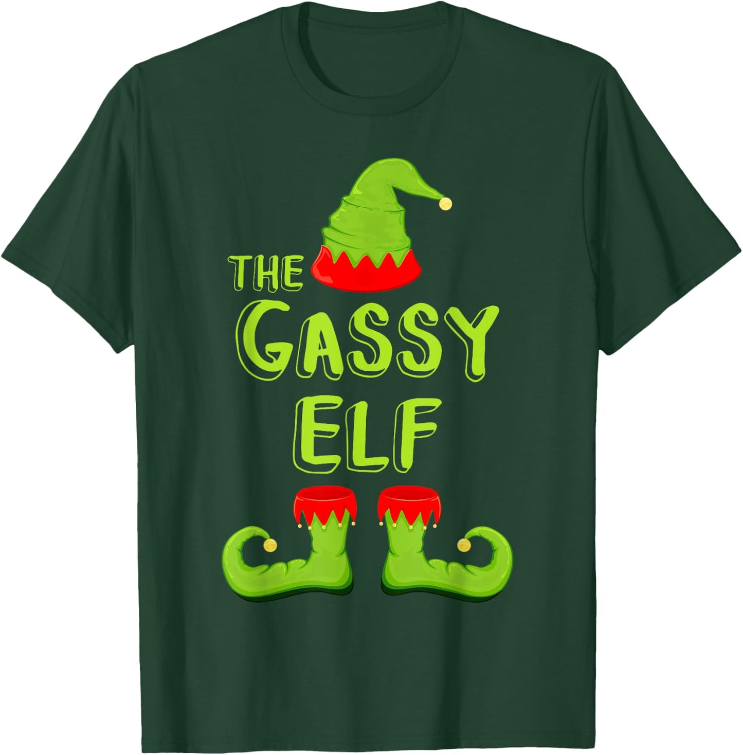 The Gassy Elf Matching Christmas Elf Shirt T-Shirt - T-Shirt | Forest