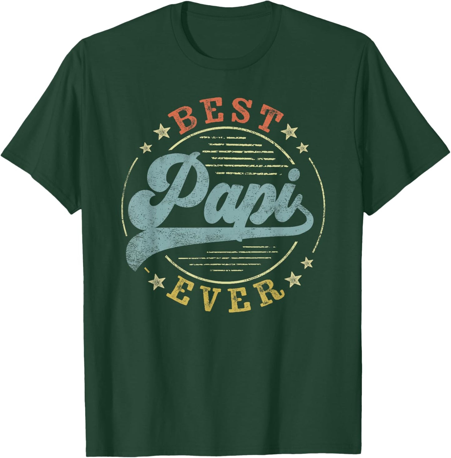 Best Papi Ever Father's Day Papi Gifts Vintage Emblem T-Shirt - T-Shirt | Forest