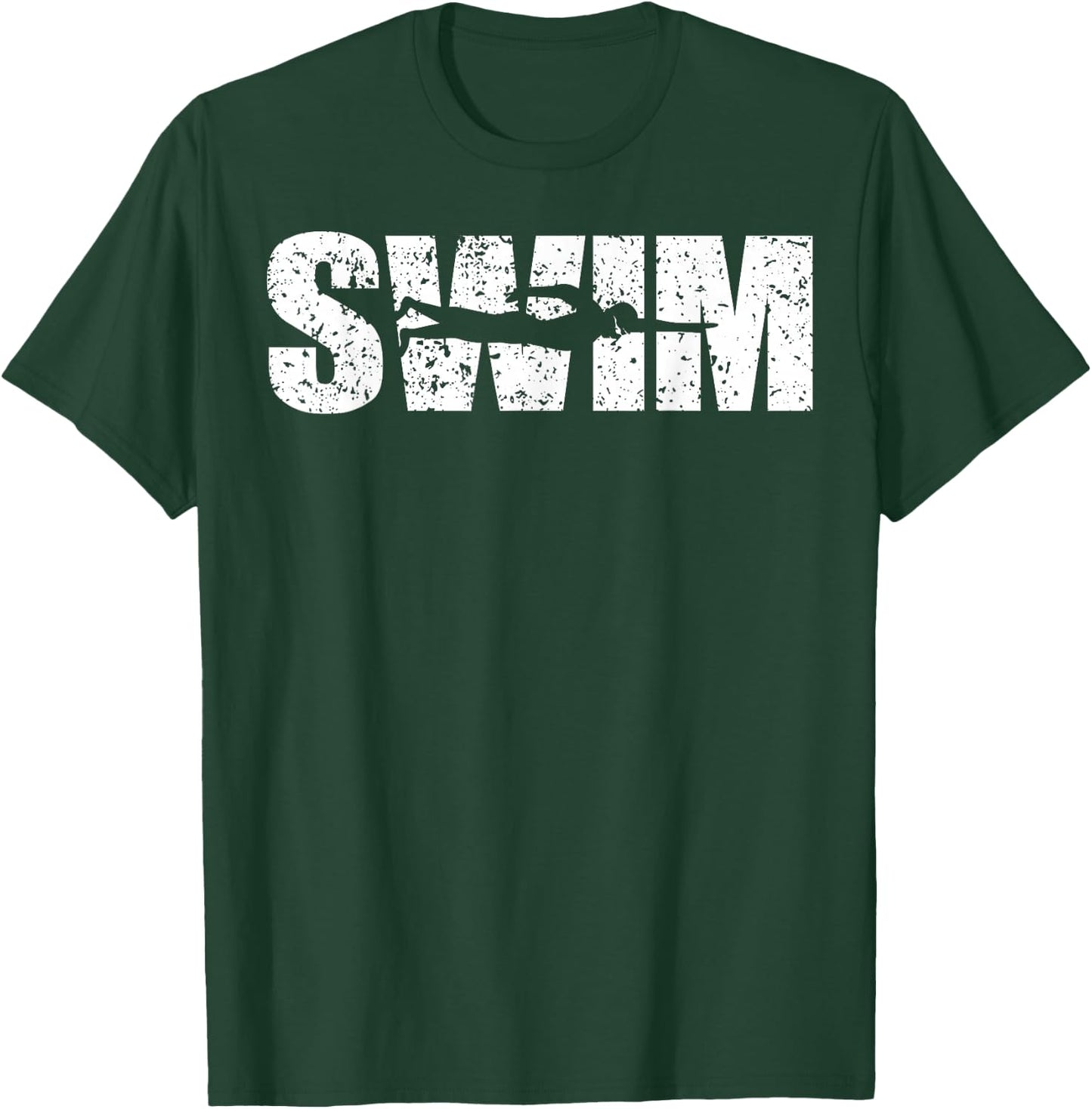 Distressed Look Swimming Gift Swimmers T-Shirt - T-Shirt | Forest
