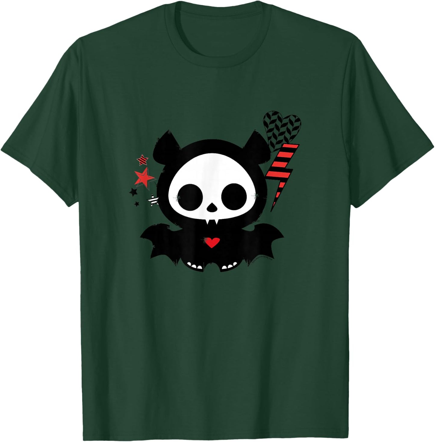 Skelanimals Vintage Pop Art Diego Bat Lightning Heart Icons T-Shirt - T-Shirt | Forest