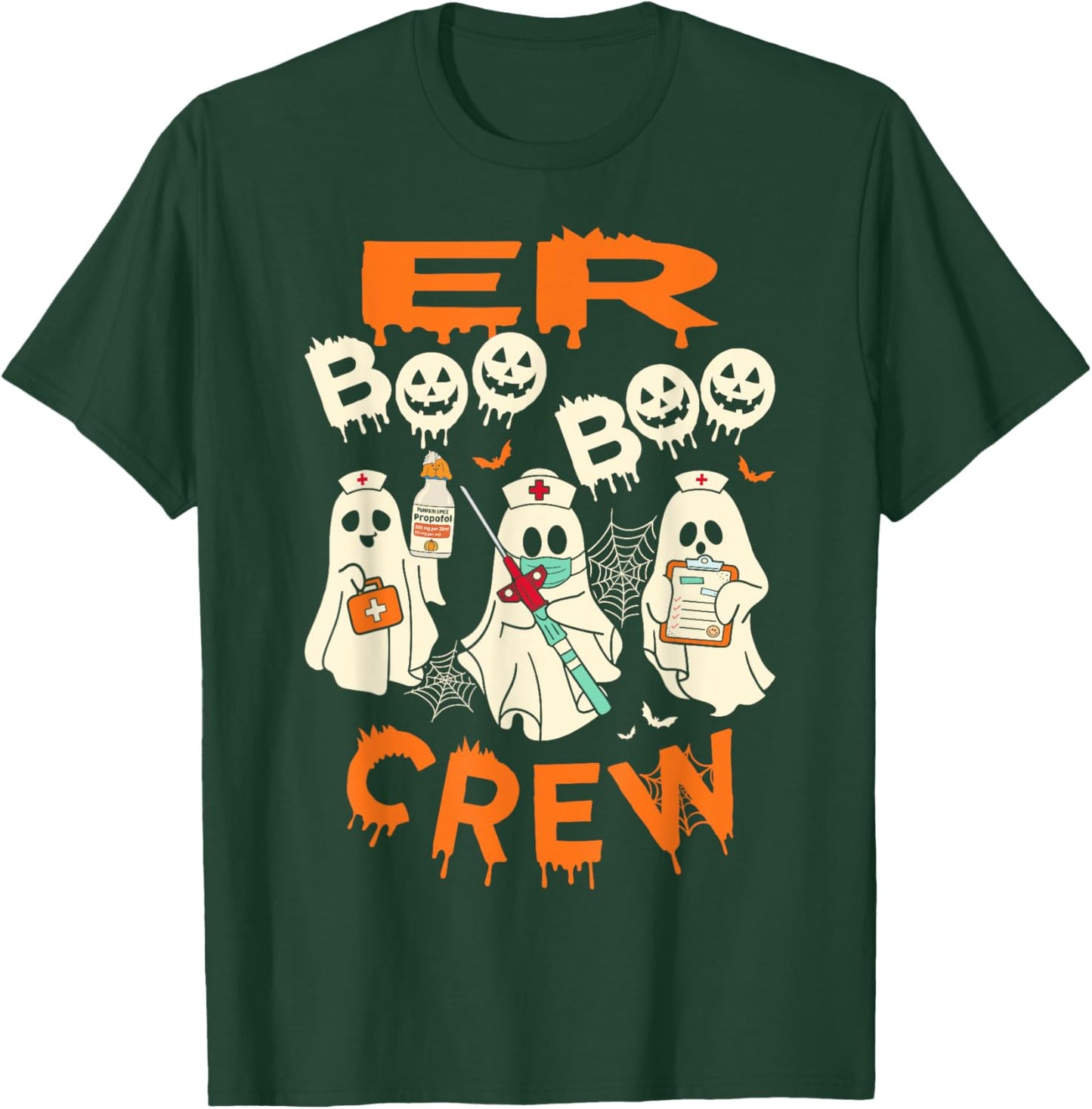 Cute Emergency Department Funny ER Nurse Halloween T-Shirt - T-Shirt | Forest