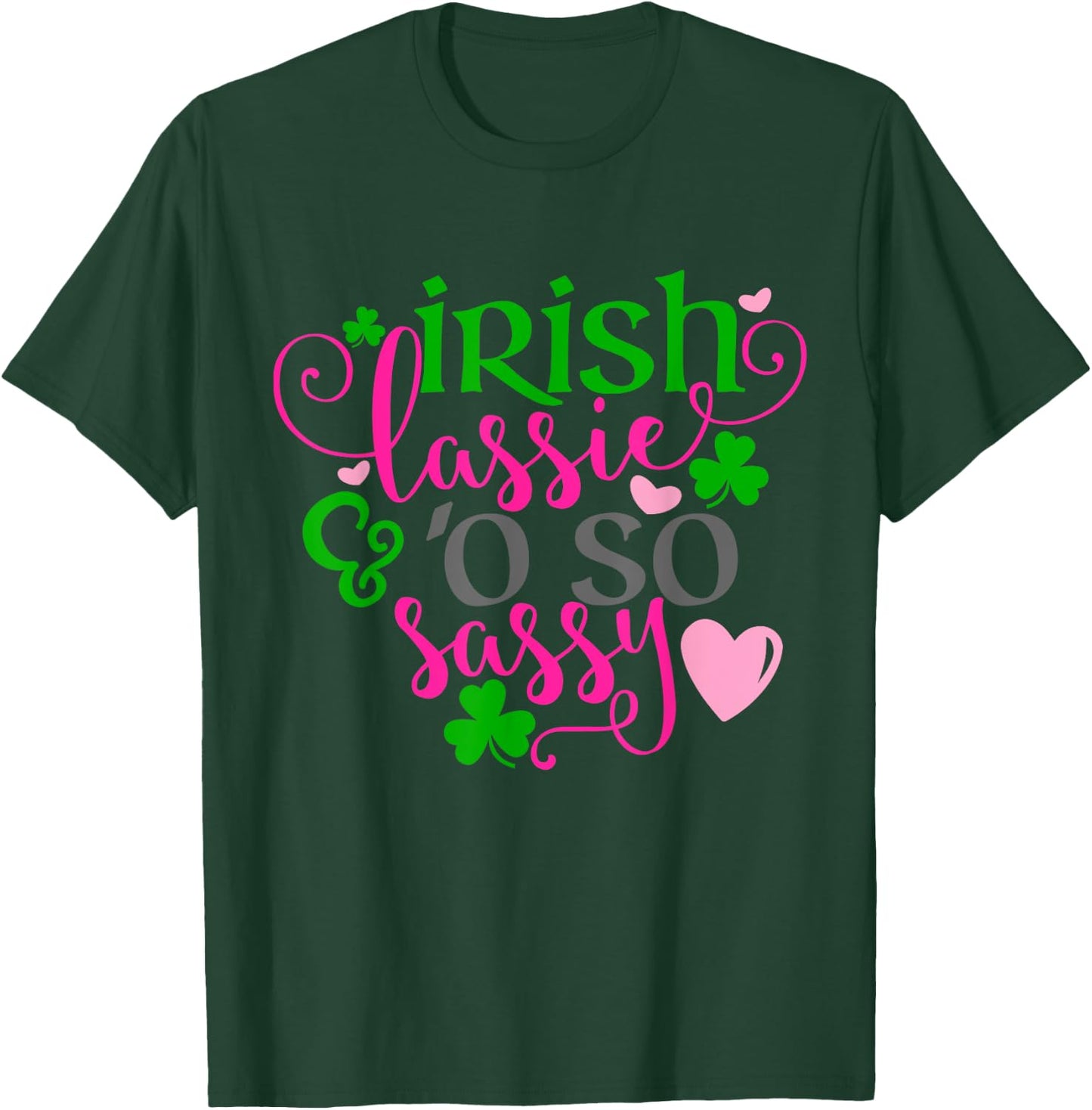 Girls St Patricks Day Shamrock Irish Lassie Oh So Sassy Kids T-Shirt - T-Shirt | Forest