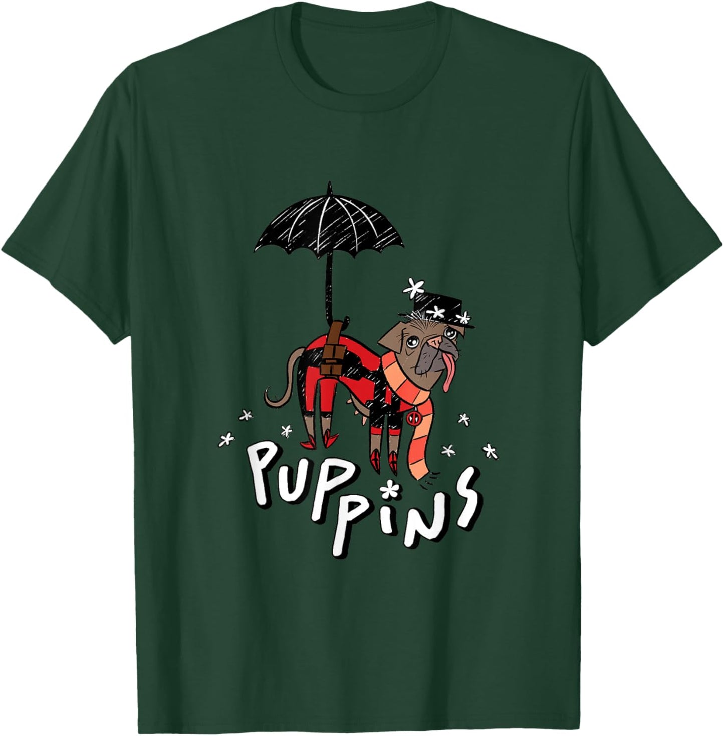 Marvel Deadpool & Wolverine Mary Poppins Dogpool Puppins T-Shirt - T-Shirt | Forest