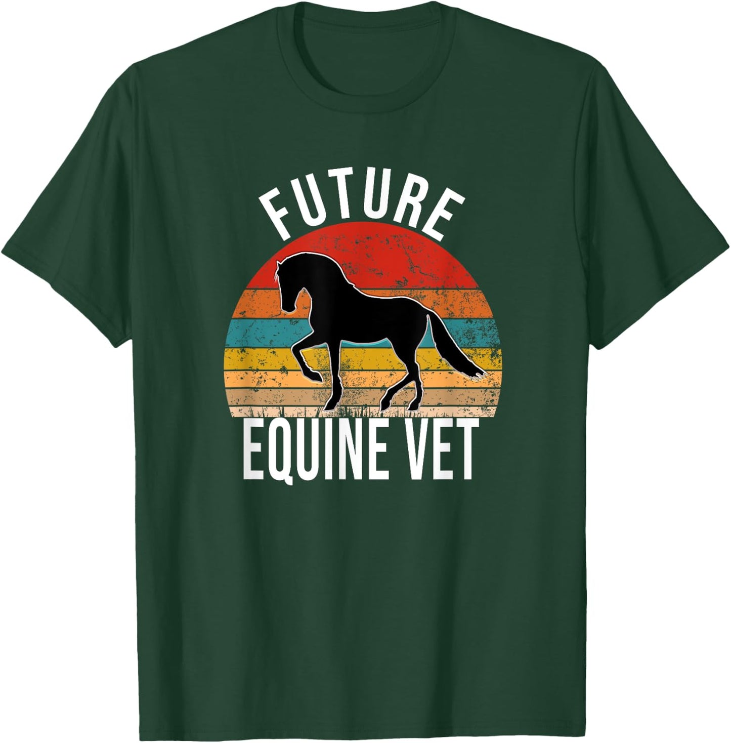 Future Equine Vet Vintage Horse Veterinarian T-Shirt - T-Shirt | Forest