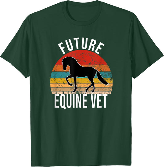 Future Equine Vet Vintage Horse Veterinarian T-Shirt - T-Shirt | Forest