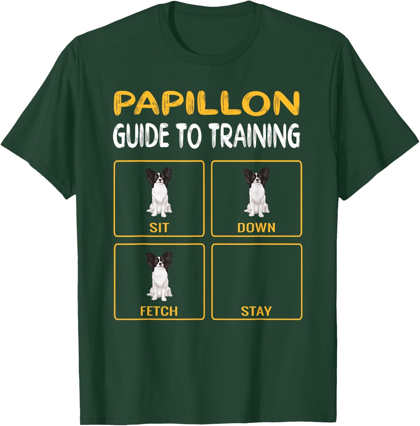 Funny Papillon Guide To Training Dog Obedience Trainer Men Women T-Shirt - T-Shirt | Forest