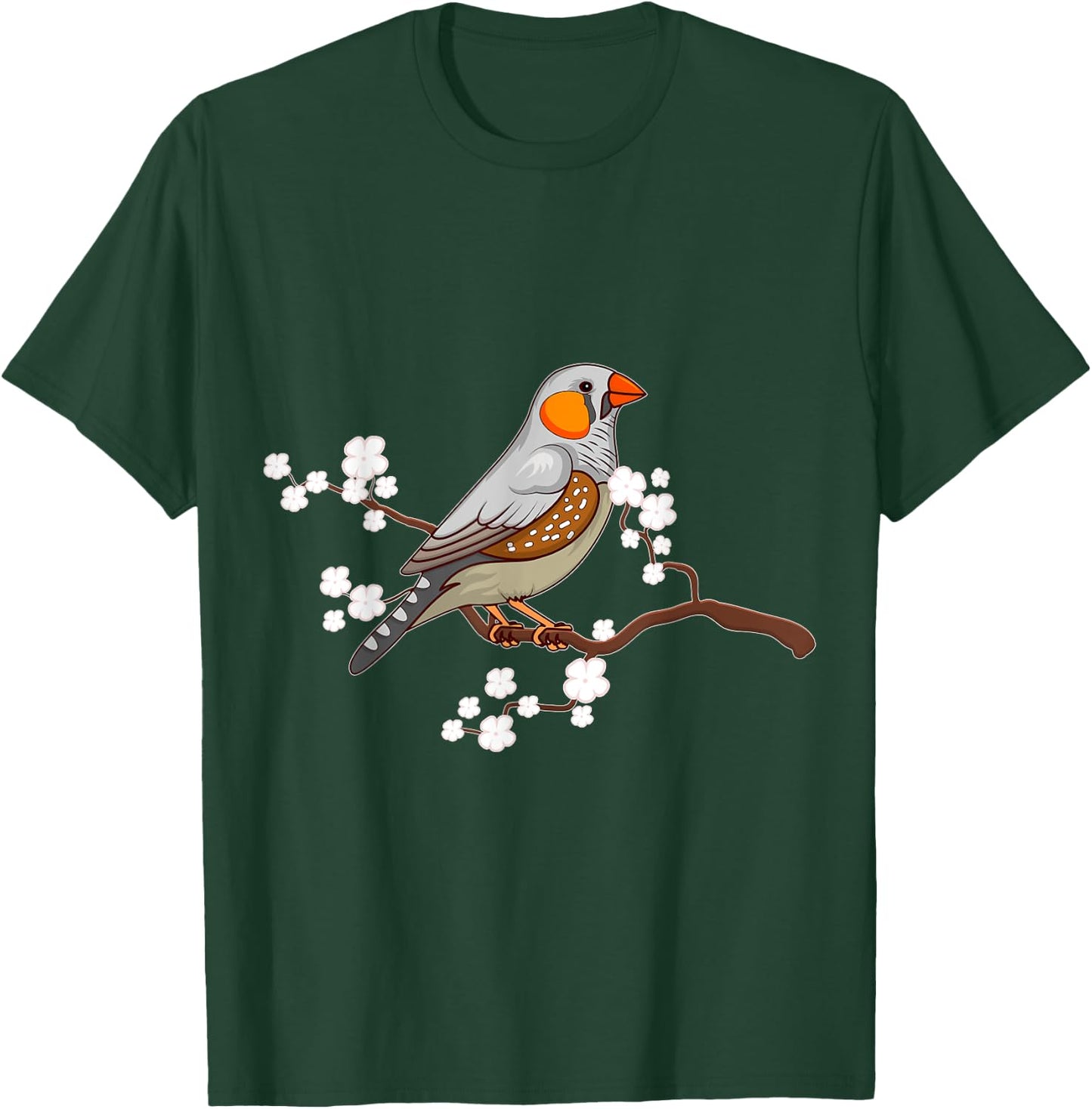 Zebra Finches in Cherry Blossom Japan Design T-Shirt - T-Shirt | Forest